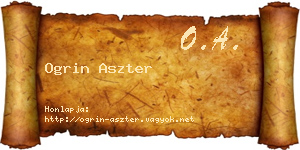 Ogrin Aszter névjegykártya